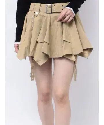 jouetie 아지메 헴 벨트 미니 스커트 베이지 새상품급 y2k 카고