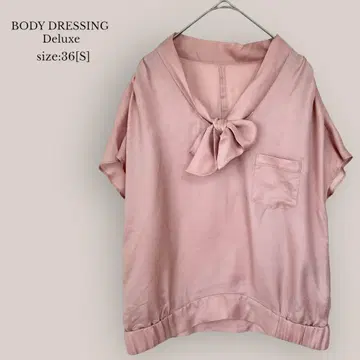 BODY DRESSINE Deluxe 보타이 블라우스 반팔 리본 핑크