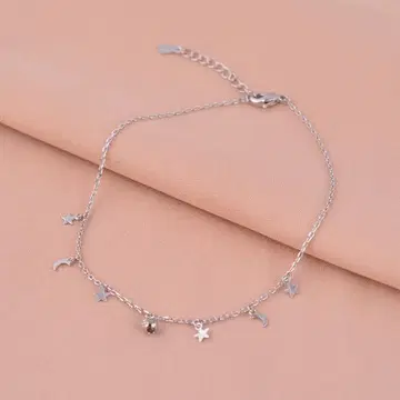 실버 별과 달 참 팔찌