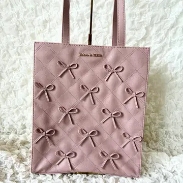 Maison de FLEUR 메종 드 플뢰르 희망 리본 토트백 핑크