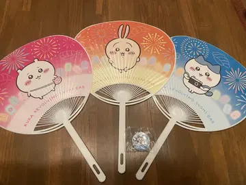 치이카와 쿠라스시 부채 3개 세트 하치와레 캔뱃지