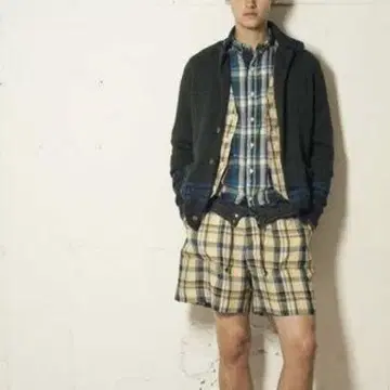 sacai 사카이 마드라스 체크 밑단 이소재 절개 L/S 셔츠