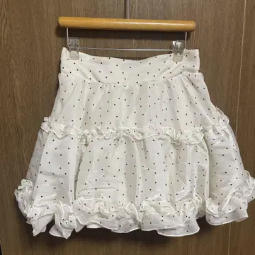 Lovilyn 쫄깃한 파니에 스커트 (인팬) 도트 화이트