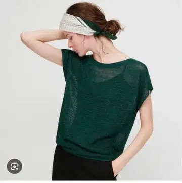 린넨 블렌드 프렌치 슬리브 스웨터 M 사이즈 미사용