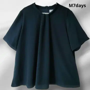 8/31까지 M7days 엠세븐데이즈 드레이프 쉬폰 블라우스 네이비