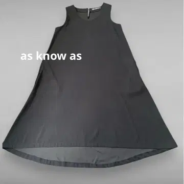 as know as 비대칭 블랙 슬리브리스 롱 원피스
