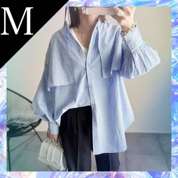셔츠 변형 스트라이프 드롭 숄더
