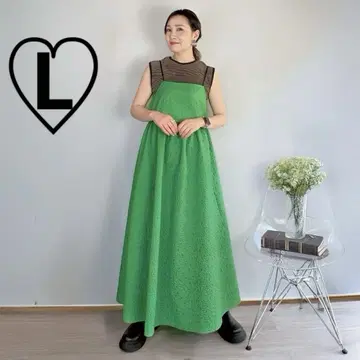 시마무라 엠보싱 컬러 원피스 NATSUMI 그린 L