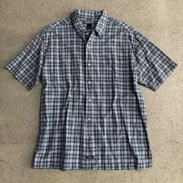 90's 반팔 셔츠 체크 무늬
