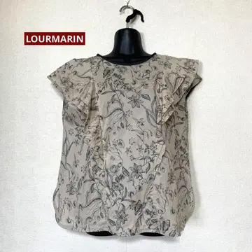LOURMARIN 보타니컬 프린트 프렌치 슬리브 블라우스