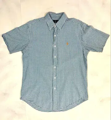 Ralph Lauren 반팔 셔츠 파랑과 화이트 체크