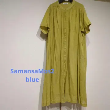 Samansa Mos2 사만사 모스모스 블루 코튼 개더 원피스
