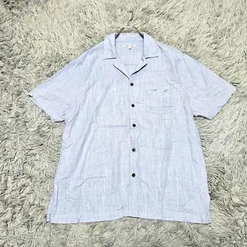 뱅크스 저널 L 오픈 카라 셔츠 오픈 카라 린넨 혼방 반팔 셔츠