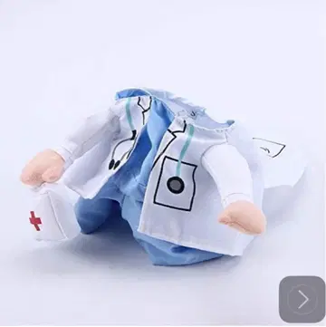 반려동물용 코스튬 블루 화이트 의사