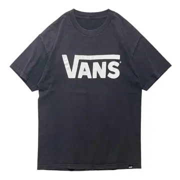 VANS 반스 반팔 티셔츠 로고 프린트 페이드 블랙