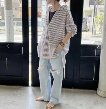 새상품급 23SS 스픽 앤 스팬 코튼 린넨 루즈 셔츠