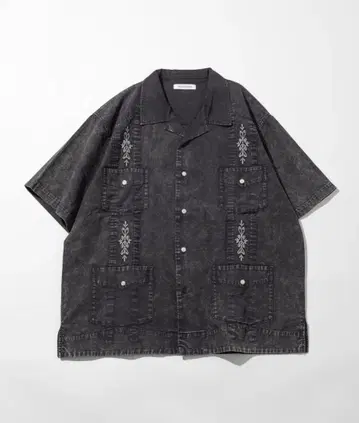 FREAK'S STORE 페이드 가공 쿠바 셔츠 숏 슬리브