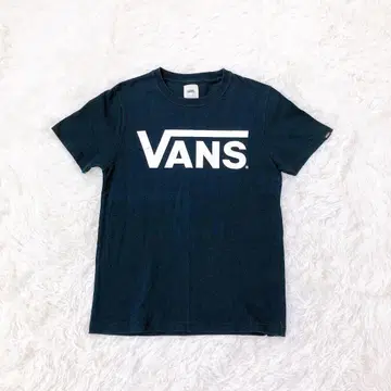 VANS 반팔 티셔츠 크루넥 베이직 로고 면100% 네이비 M