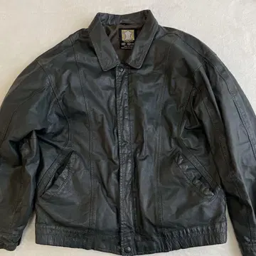 90s 플라이트 자켓 소가죽 L 사이즈 가죽 자켓 그린 블랙