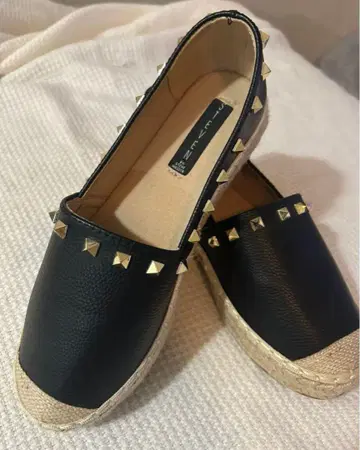 Steve Madden 에스파드리유 블랙 슬립온 스터드