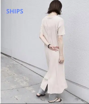 SHIPS 갤럭시 리브 숏 슬리브 원피스