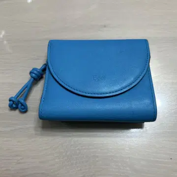 파랑 가죽 3단 폴더형 지갑