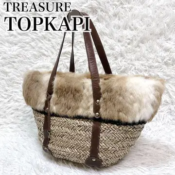 treasureTOPKAPI 카고 백 토트백 가죽 퍼 레이스