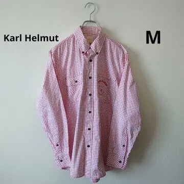 Karl Helmut 화이트 레드 체크 긴팔 셔츠