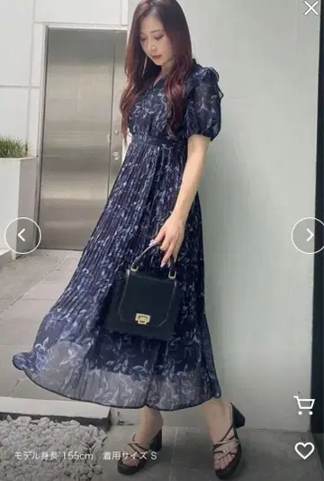 MERCURYDUO 플라워 프린트 원피스 M 사이즈 네이비