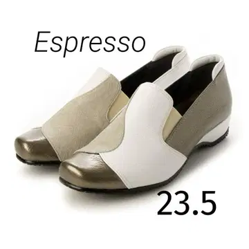 Espresso 이종 소재 가죽 편안함 컴포트 펌프스 화이트
