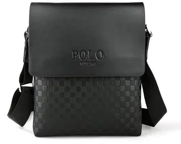 POLO VIDENG 체크 패턴 남성용 숄더백 블랙 검정 고급