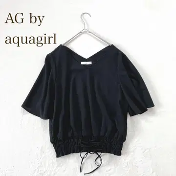 AG 바이 아쿠아걸 [M] 반팔 블라우스 캐주얼 심플 셔링