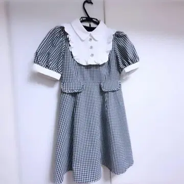 evelyn 프릴 비쥬 원피스 깅엄 반팔