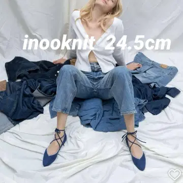 inooknit 데님 슈즈 플랫 데님 시리즈 레이스업