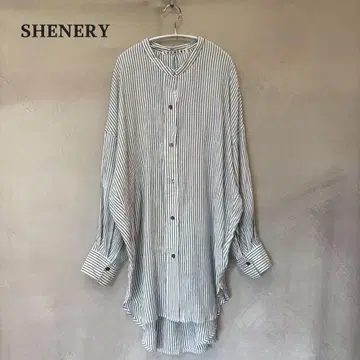 SHENERY 시너리 스트라이프 오버 셔츠 블랙