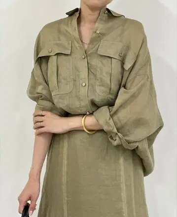 Loungedress 라운지 드레스 린넨 사파리 셔츠 셔츠 린넨
