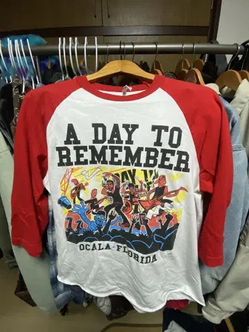 래글런 T 밴딩 A DAY TO REMEMBER 7부 소매 아메카지