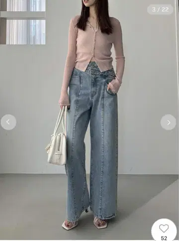 프레이 아이디 아지메 더블 허리 와이드 데님 팬츠
