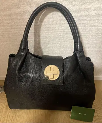 케이트 스페이드 블랙 가죽 핸드백