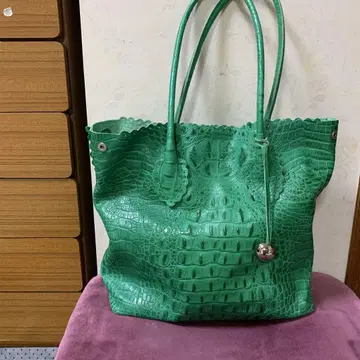 BURLA 그린 가죽 토트백