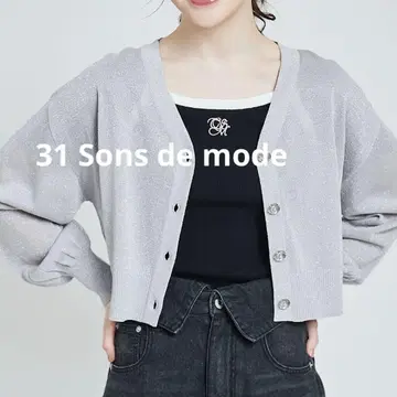 시어 라메 가디건 실버 그레이 31 Sons de mode