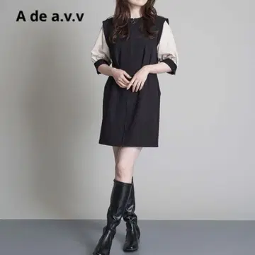 A de a.v.v 레이어드 볼륨 슬리브 미니 원피스