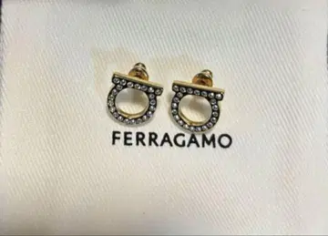 FERRAGAMO 크리스탈 장식 골드 귀걸이