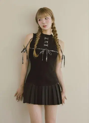 Darich 도킹 레이스업 미니 원피스