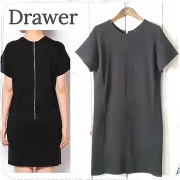 Drawer 드로어 니트 원피스 반팔 원피스 블랙 고급