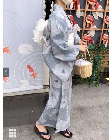 GRL 꽃무늬 유카타 세트 장식 끈 오비