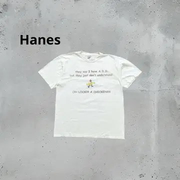 90s Hanes 헤인즈 반팔 티셔츠 빈티지 애니멀 T L 사이즈