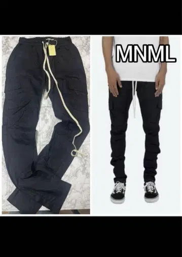 MNML 블랙 카고 팬츠