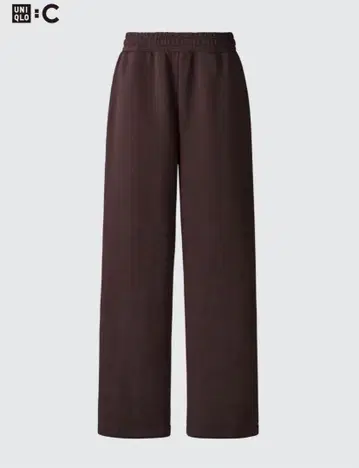 유니클로 C 맨투맨 와이드 팬츠 긴 길이 UNIQLO C 다크 브라운
