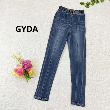 GYDA GG 버클 벨트 스키니 데님 팬츠 S 인디고 네이비